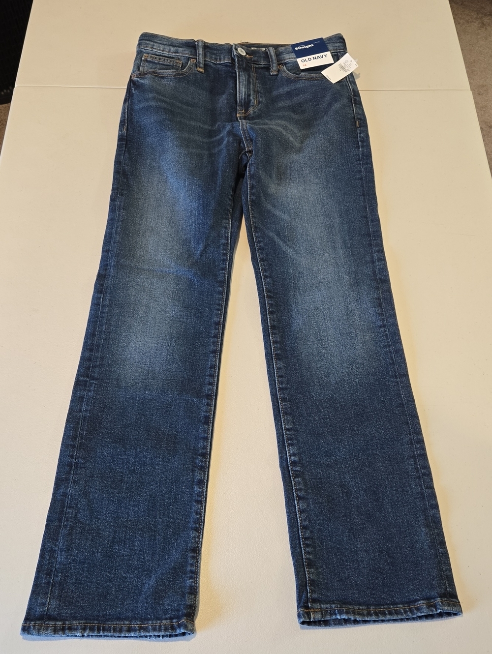 Old Navy Boy's Dark Blue Straight-Leg Jeans Size 14
